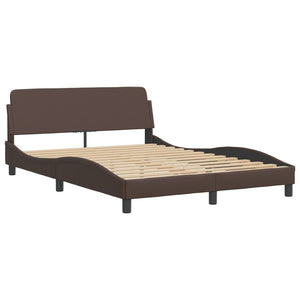 Bed with Mattress "Hvar" Brown 120x200 cm Faux Leather