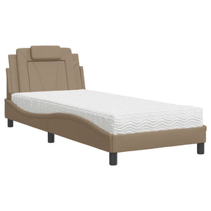 Bed "Viana" with Mattress Cappuccino 80x200 cm Faux Leather