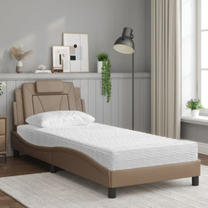 Bed "Viana" with Mattress Cappuccino 80x200 cm Faux Leather