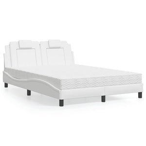 Bed "Viana" with Mattress White 120x200 cm Faux Leather