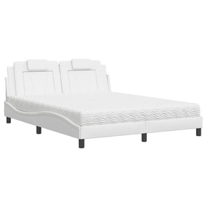 Bed "Viana" with Mattress White 160x200 cm Faux Leather