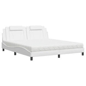 Bed "Viana" with Mattress White 180x200 cm Faux Leather