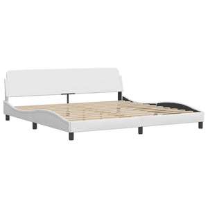 Bed "Viana" with Mattress White 200x200 cm Faux Leather