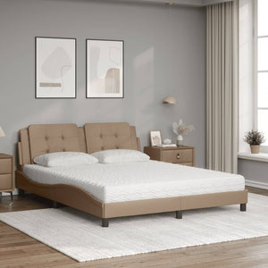 Bed with Mattress "Zadar" Cappuccino 160x200 cm Faux Leather