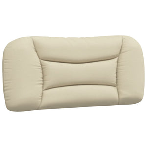 Bed Frame with LED without Mattress "Hvar" Cream 90x190 cm Fabric