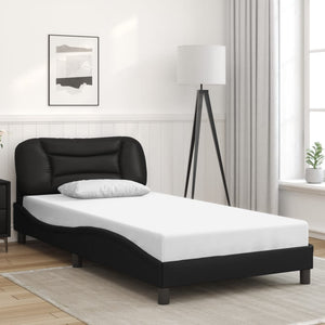 Bed Frame with LED without Mattress "Hvar" Black 100x200 cm
