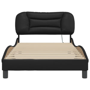Bed Frame with LED without Mattress "Hvar" Black 100x200 cm
