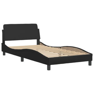 Bed Frame with LED without Mattress "Hvar" Black 100x200 cm