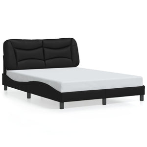 Bed Frame with LED without Mattress "Hvar" Black 120x200 cm