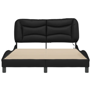 Bed Frame with LED without Mattress "Hvar" Black 120x200 cm