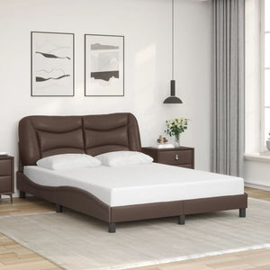 Bed Frame with LED without Mattress "Hvar" Brown 120x200 cm
