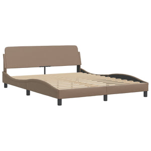 Bed Frame with LED without Mattress "Hvar" Cappuccino 160x200 cm
