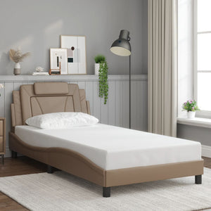 Bed Frame "Viana" with LED without Mattress Cappuccino 100x200 cm