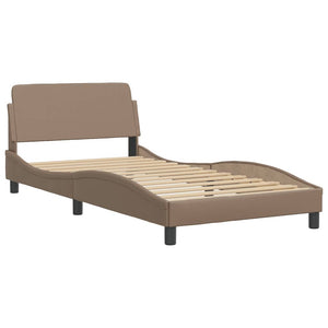 Bed Frame "Viana" with LED without Mattress Cappuccino 100x200 cm