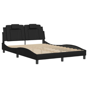 Bed Frame "Viana" with LED without Mattress Black 140x200 cm