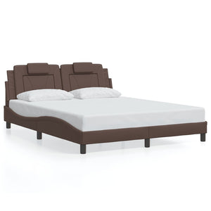 Bed Frame "Viana" with LED without Mattress Brown 160x200 cm