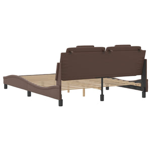Bed Frame "Viana" with LED without Mattress Brown 160x200 cm