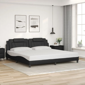 Bed Frame "Viana" with LED without Mattress Black 200x200 cm