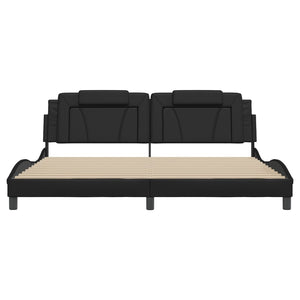 Bed Frame "Viana" with LED without Mattress Black 200x200 cm