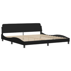 Bed Frame "Viana" with LED without Mattress Black 200x200 cm