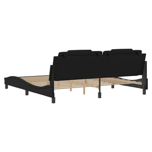 Bed Frame "Viana" with LED without Mattress Black 200x200 cm