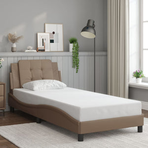 Bed Frame with LED without Mattress "Zadar" Cappuccino 90x190 cm