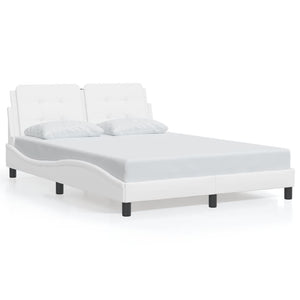 Bed Frame with LED without Mattress "Zadar" White 120x200 cm