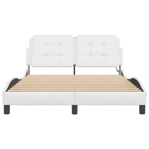 Bed Frame with LED without Mattress "Zadar" White 120x200 cm