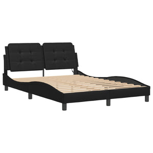 Bed Frame with LED without Mattress "Zadar" Black 140x200 cm