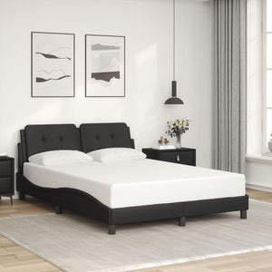 Bed Frame with LED without Mattress "Zadar" Black 140x200 cm