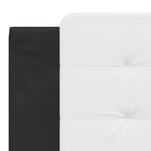 Bed Frame with LED without Mattress "Zadar" Black and White 180x200 cm