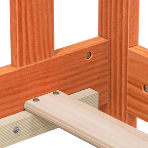 Dagbädd utan madrass vaxad brun 80x200 cm massiv furu