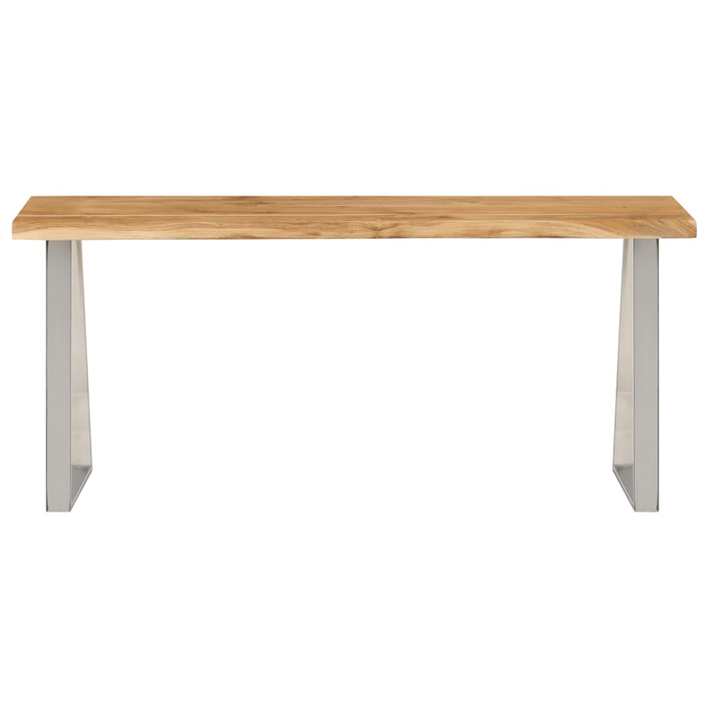 Bänk med levande kant 105 cm massivt akaciaträ