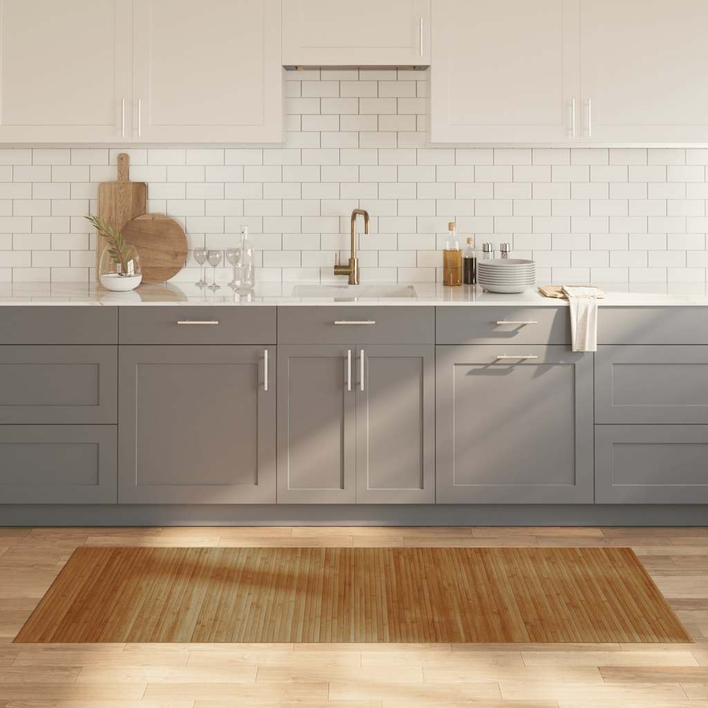 Matta rektangulär brun 80x200 cm bambu