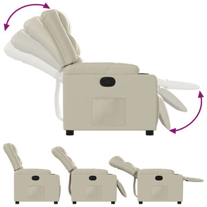 Reclinerfåtölj gräddvit konstläder