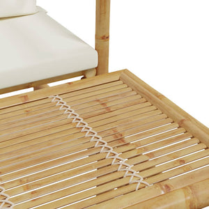 2-delad trädgårdssoffgrupp med kuddar bambu