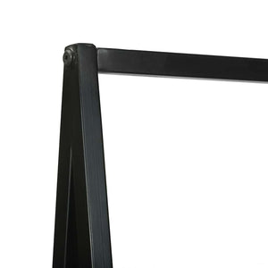 Klädhängare med hylla Svart 60 x 45 x 180 cm Massivt Akaciaträ