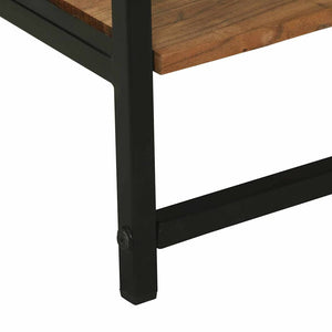 Klädhängare med hylla Svart 60 x 45 x 180 cm Massivt Akaciaträ