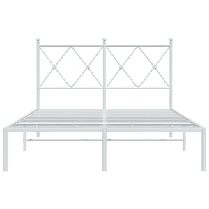 Sängram med huvudgavel metall vit 120x190 cm