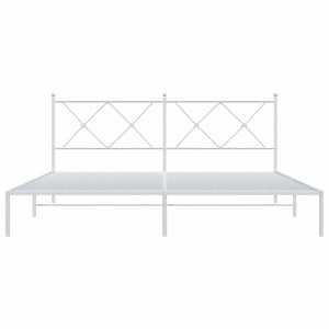Sängram med huvudgavel metall vit 183x213 cm