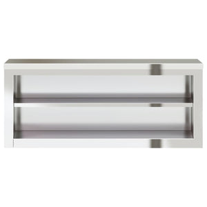 Väggmonterad köksbänk med hylla rostfritt stål