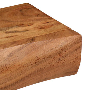 Vägghyllor 2 st 80x17x8 cm massivt trä akacia