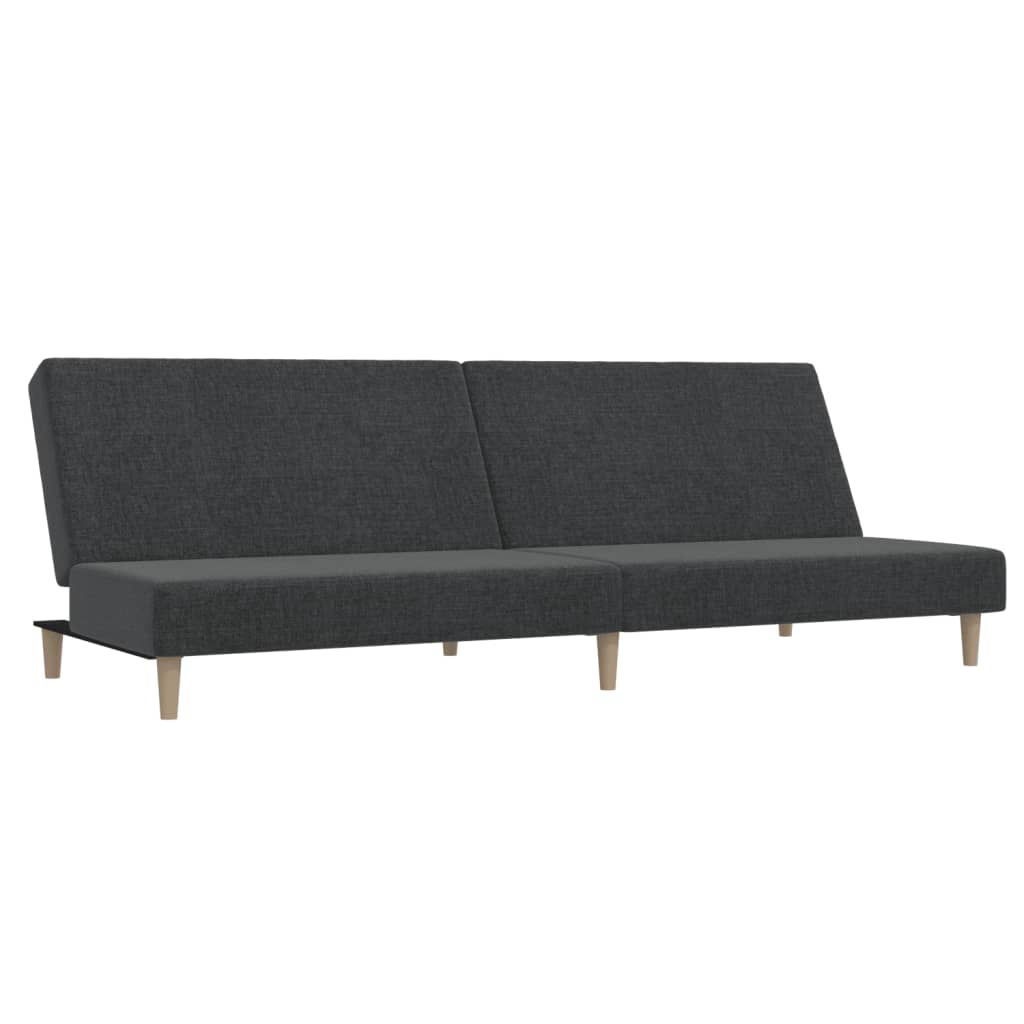 Bäddsoffa 2-sits mörkgrå tyg