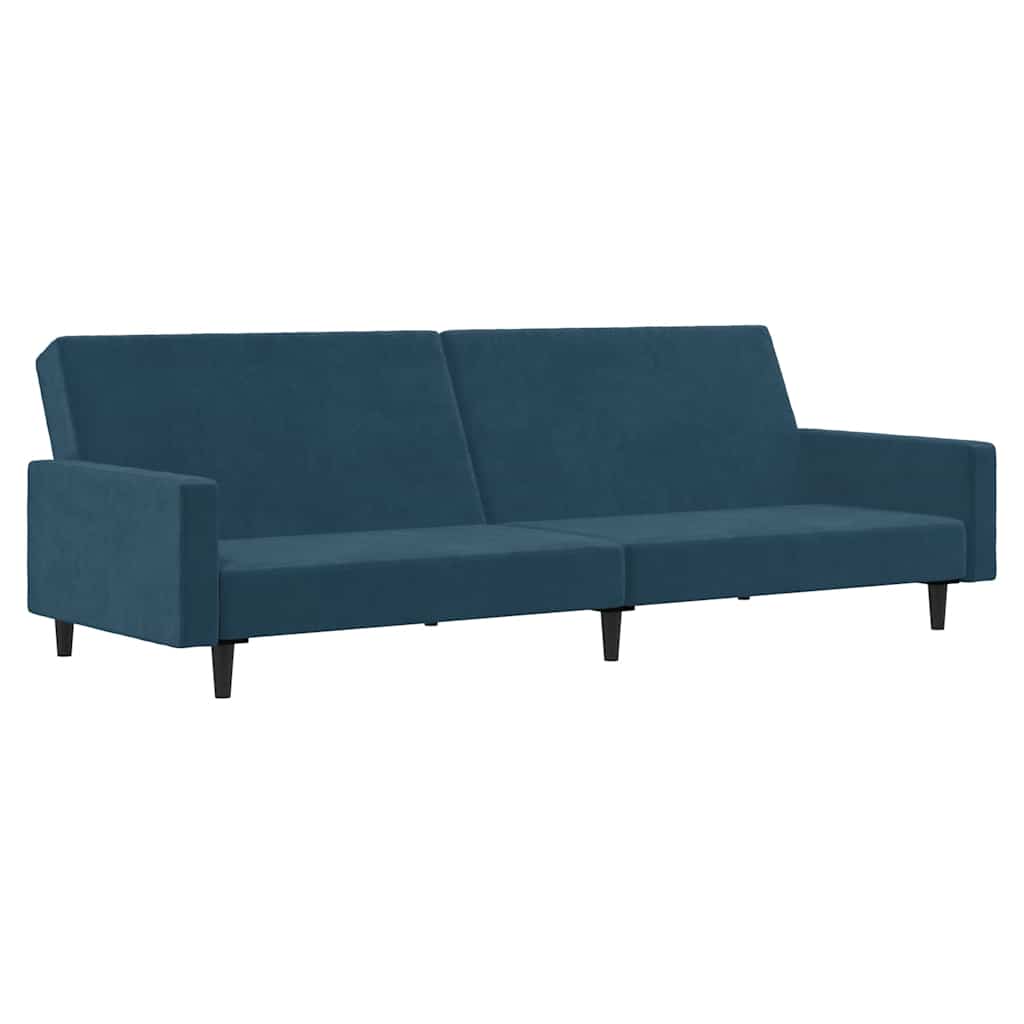 Bäddsoffa 2-sits blå sammet