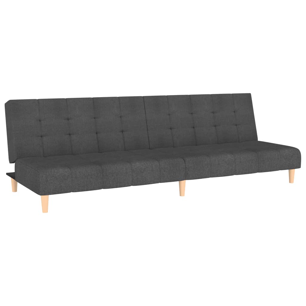 Bäddsoffa 2-sits mörkgrå tyg