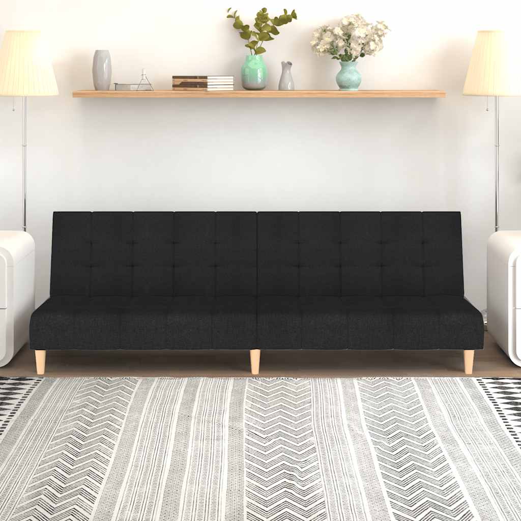 Bäddsoffa 2-sits svart tyg