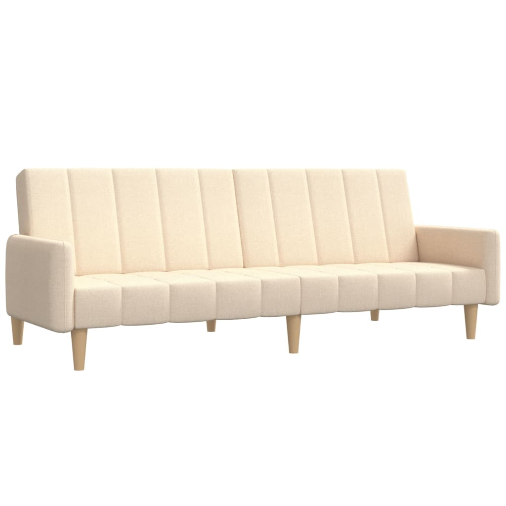Bäddsoffa 2-sits gräddvit tyg