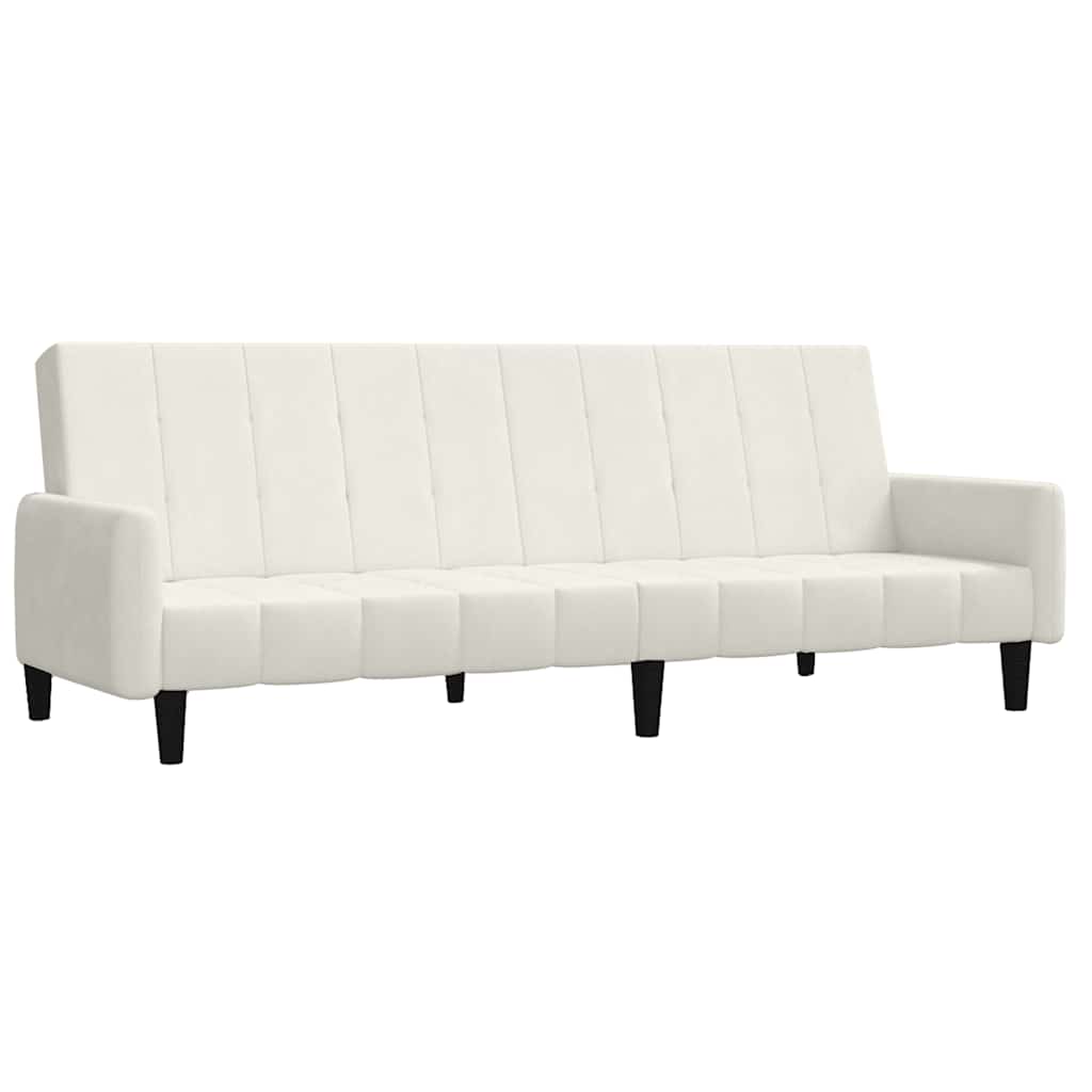 Bäddsoffa 2-sits gräddvit sammet