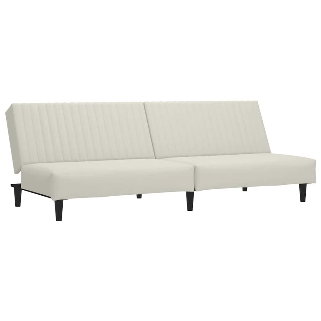 Bäddsoffa 2-sits gräddvit sammet