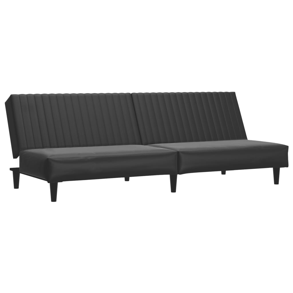 Bäddsoffa 2-sits svart konstläder